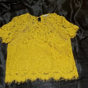 Yellow Lace Women Top